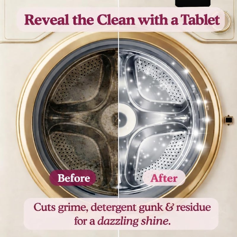 Glory Days Washing Machine Cleaning Tablets – Non-Toxic, Eco-Friendly, Biodegradable Washer Cleaner Tablets for HE, Front Load & Top Load Machines – Odor Remover and Descaler Tabs (6-Month Supply) - Image 3